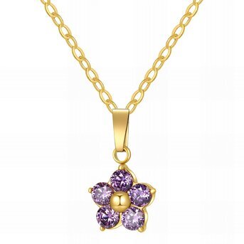 "Flower" Necklace, 18K Gold Plated Steel