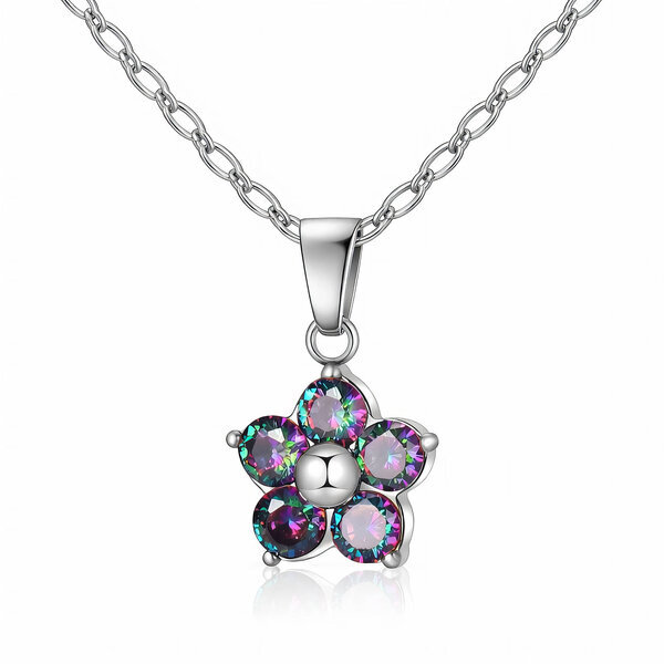 "Flower" Necklace, Stainless Steel