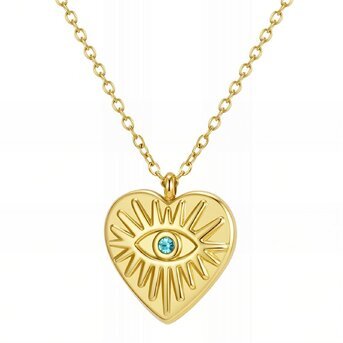 18K gold plated Stainless steel  "Heart" necklace, Intensity