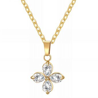 18K gold plated Stainless steel  "Flower" necklace, Intensity