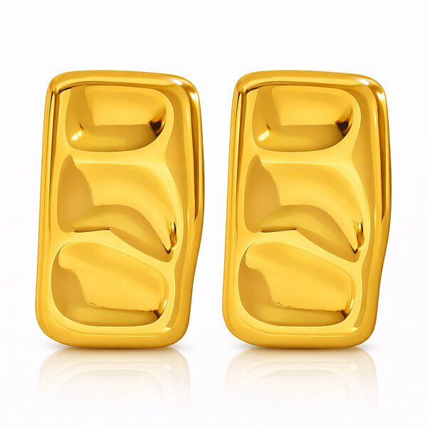 Earrings, 18K Gold Plated Steel