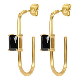 18K gold plated Stainless steel earrings, Intensity