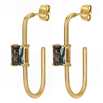 18K gold plated Stainless steel earrings, Intensity