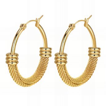 18K gold plated Stainless steel earrings, Intensity