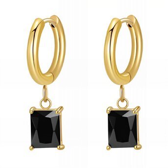 18K gold plated Stainless steel earrings, Intensity