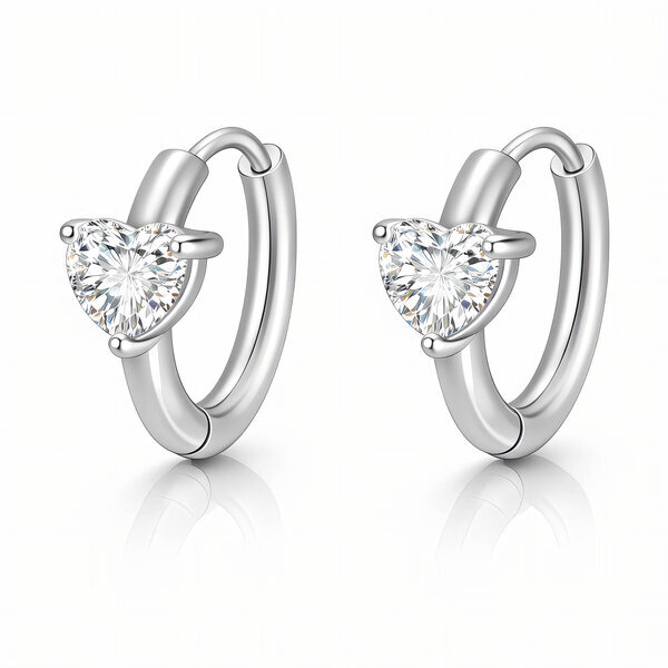 "Hearts" Earrings, Stainless Steel