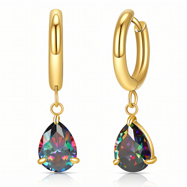 Earrings, 18K Gold Plated Steel