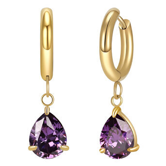 Earrings, 18K Gold Plated Steel