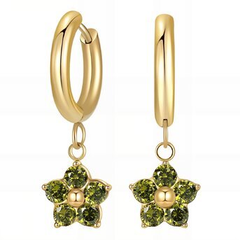 18K gold plated Stainless steel  "Flower" earrings, Intensity