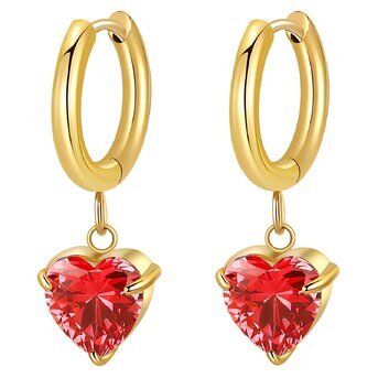 18K gold plated Stainless steel  "Heart" earrings, Intensity