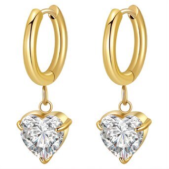 18K gold plated Stainless steel  "Hearts" earrings, Intensity