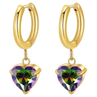 18K gold plated Stainless steel  "Heart" earrings, Intensity