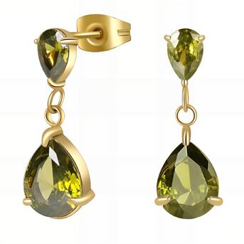 18K gold plated Stainless steel earrings, Intensity