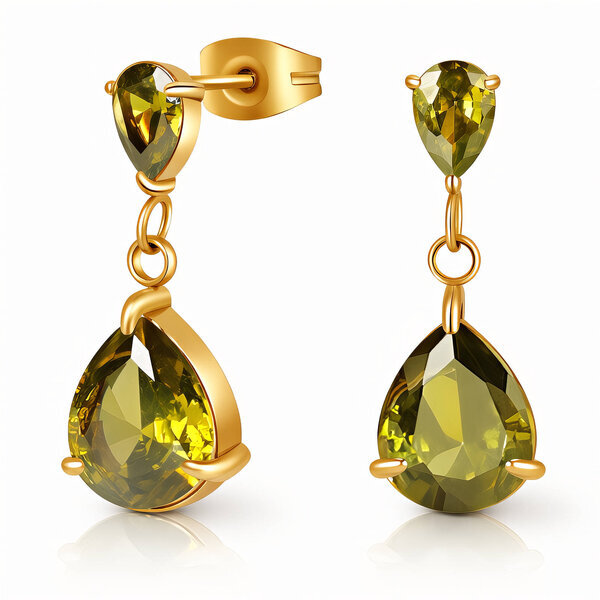 Earrings, 18K Gold Plated Steel