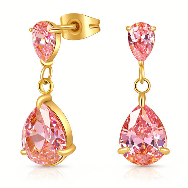 Earrings, 18K Gold Plated Steel