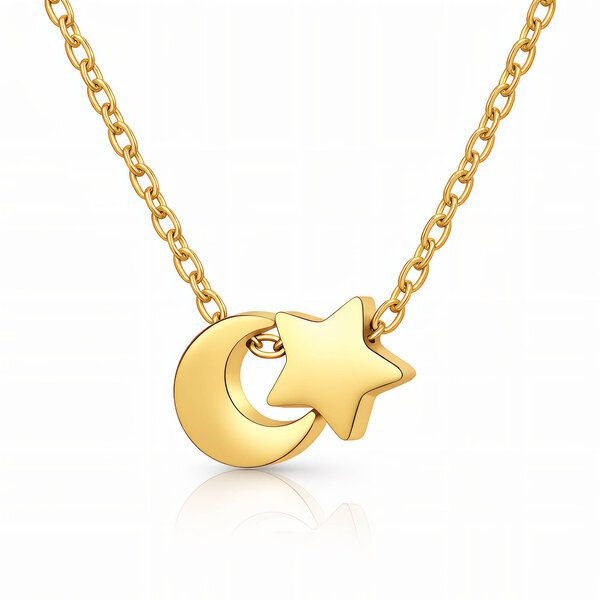 Necklace, 18K Gold Plated Steel