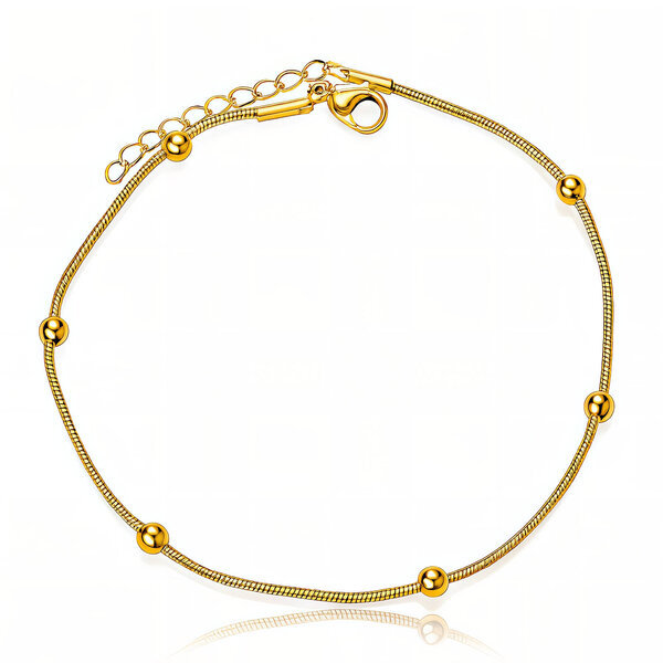 Anklet, 18K Gold Plated Steel