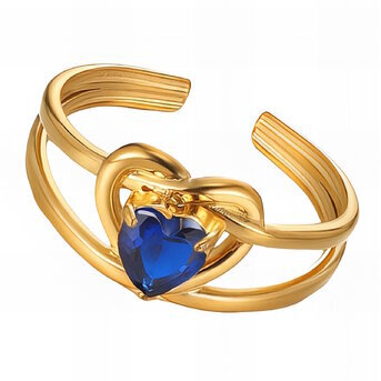 "Heart" Ring, 18K Gold Plated Steel