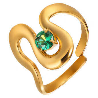 Ring, 18K Gold Plated Steel