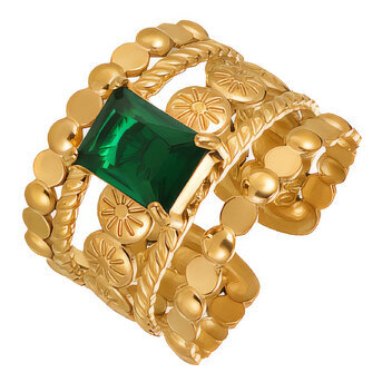 18K gold plated Stainless steel finger ring, Intensity