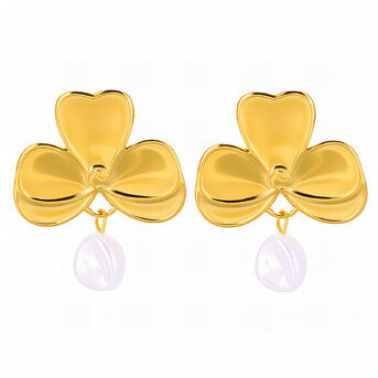 18K gold plated Stainless steel  "Flowers" earrings, Intensity