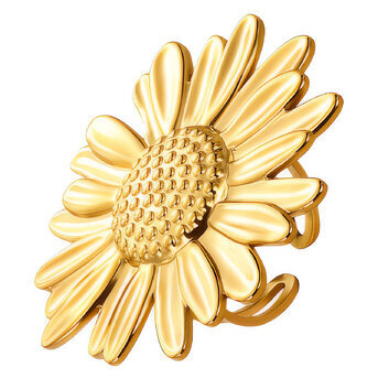 18K gold plated Stainless steel  "Flower" finger ring, Intensity