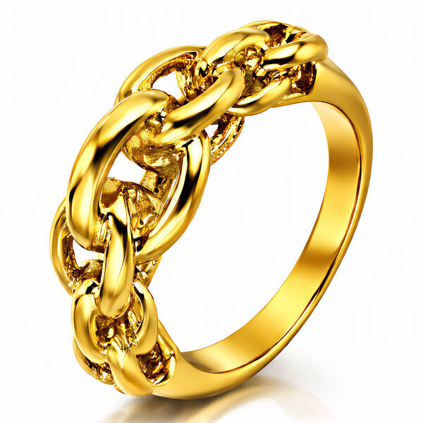 Ring, 18K Gold Plated Steel