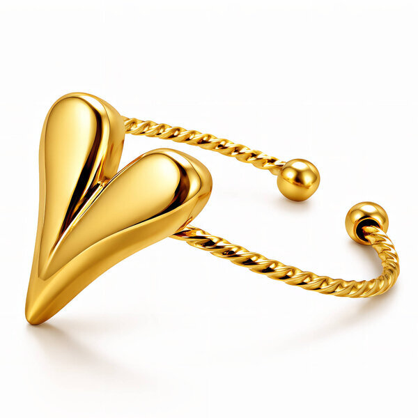"Heart" Ring, 18K Gold Plated Steel