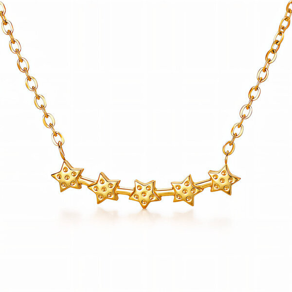 "Stars" Necklace, 18K Gold Plated Steel