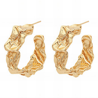 Earrings, 18K Gold Plated Steel