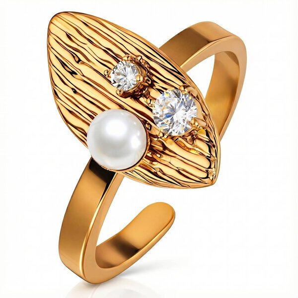Ring, 18K Gold Plated Steel
