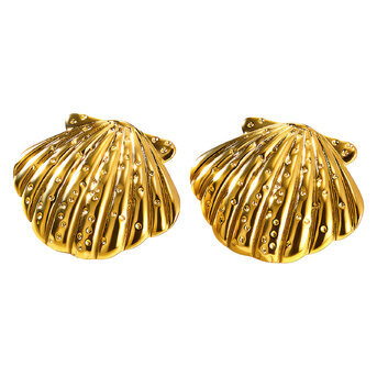 "Seashells" Earrings, 18K Gold Plated Steel