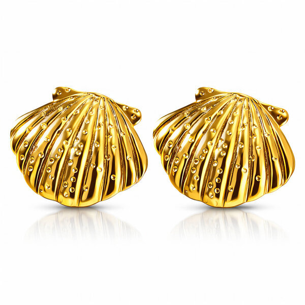 "Seashells" Earrings, 18K Gold Plated Steel