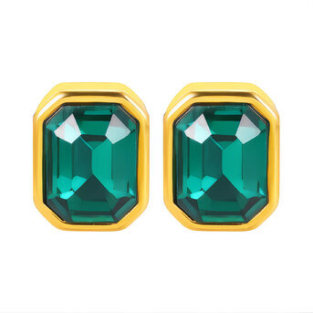 Earrings, 18K Gold Plated Steel