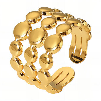 Ring, 18K Gold Plated Steel