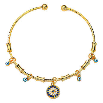 "Evil Eyes" Bracelet, 18K Gold Plated Steel