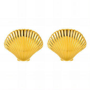 "Seashell" Earrings, 18K Gold Plated Steel