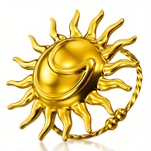 "Sun" Ring, 18K Gold Plated Steel
