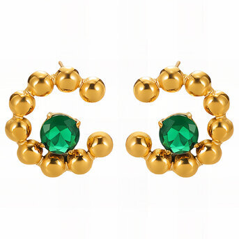 18K gold plated Stainless steel earrings, Intensity