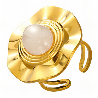 18K gold plated Stainless steel finger ring, Intensity