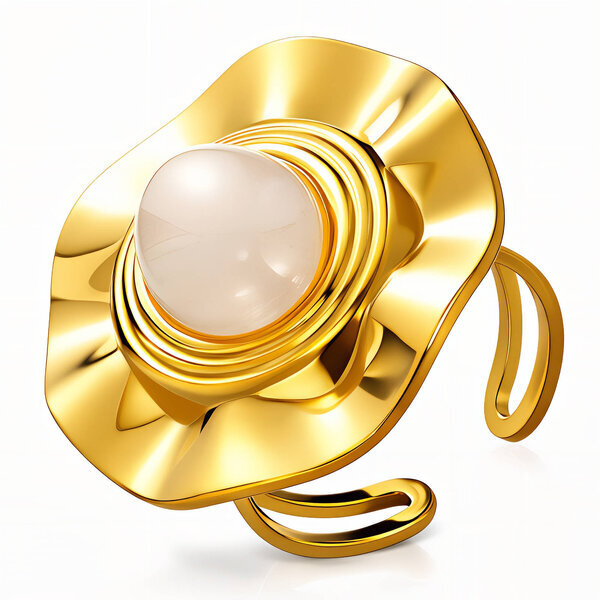 Ring, 18K Gold Plated Steel