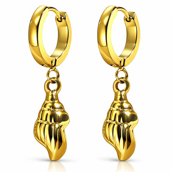 "Seashells" Earrings, 18K Gold Plated Steel