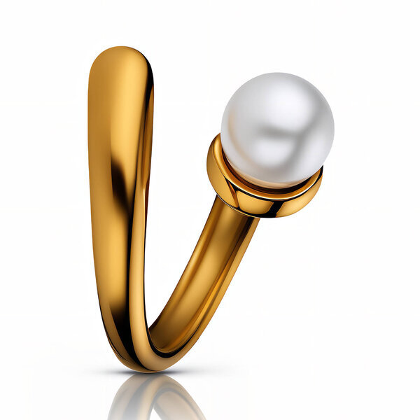 Ring, 18K Gold Plated Steel
