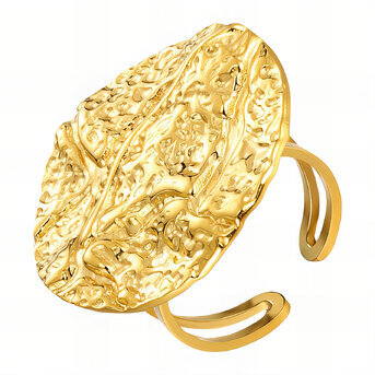 Ring, 18K Gold Plated Steel