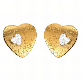 18K gold plated Stainless steel  "Hearts" earrings, Intensity