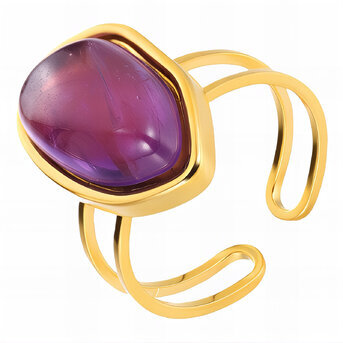 Ring, 18K Gold Plated Steel