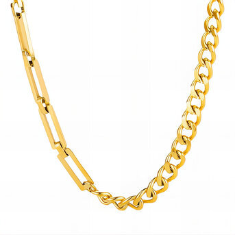 18K gold plated Stainless steel necklace, Intensity