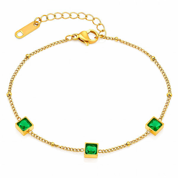 Bracelet, 18K Gold Plated Steel