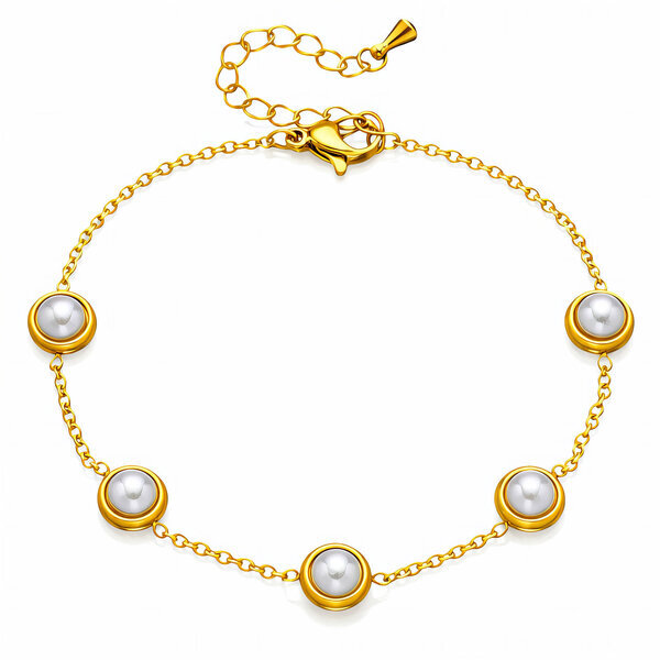 Bracelet, 18K Gold Plated Steel