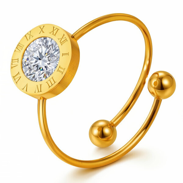 Ring, 18K Gold Plated Steel